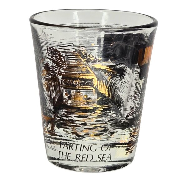 Vintage 1970'S UNIVERSAL STUDIOS Shot Glass Jaws Airport 77 Red Sea - Picture 2 of 5